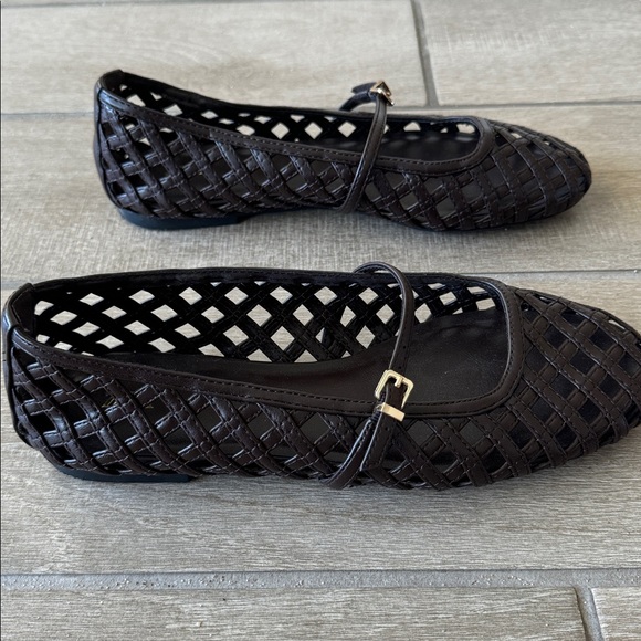 Zara Woven Ballet Flats in Chocolate Brown Size: 37 - Picture 7 of 10